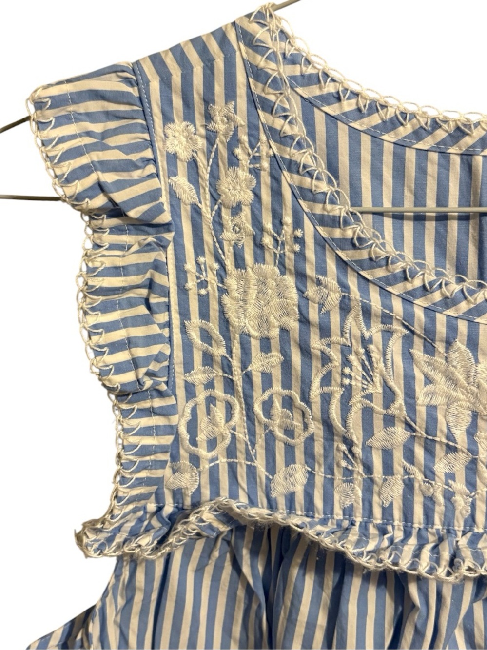 crown & ivy Blue and White Striped Embroidered Tank - Picture 2 of 5